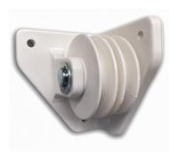 Teletoldo - Polea Doble Lateral Blanca para Pérgola Profesional Grande ● Reenvío de Cuerda 6 mm ● Uso Lateral en Toldos Correderos ● Alta Resistencia y Durabilidad ● Fabricada para Tolderos