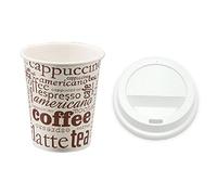 TELEVASO - 1000 uds - Vaso de cartón para café Vending + Tapa Traveler - Capacidad de 200 ml (7 oz) - Ideal para Bebidas Calientes como café, té, Leche, infusiones