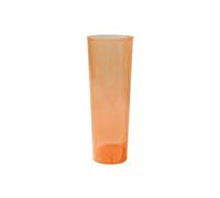 TELEVASO - 1000 unidades - Vaso Tubo 300 ml Reutilizable Ligero - Polipropileno (PP) - Color naranja - Vaso ecológico Libre de BPA, Ideal para cerveza, cubatas, agua