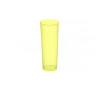 TELEVASO 1000 Unidades - Vaso Tubo PLÁSTICO (PP) 300ml. IRROMPIBLE Amarillo - EMBOLSADO 10UDS - Precio Unidad 0,084€