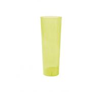 TELEVASO 50 Unidades - Vaso Tubo PLÁSTICO (PP) 300ml. IRROMPIBLE Amarillo - EMBOLSADO 10UDS - Precio Unidad 0,29€
