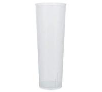 TELEVASO - 500 unidades - Vaso Tubo 300 ml Reutilizable Ligero - Polipropileno (PP) - Color traslúcido - Vaso ecológico Libre de BPA, Ideal para cerveza, cubatas, agua