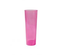 TELEVASO 500 Unidades - Vaso Tubo PLÁSTICO (PP) 300ml. IRROMPIBLE Rosa - EMBOLSADO 10UDS - Precio Unidad 0,098€
