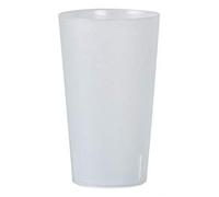 TELEVASO - 560 Unidades - Vaso 330 ml Reutilizable Extra Fuerte - Polipropileno (PP) Duro e irrompible - Color traslúcido Satinado - Vaso ecológico Libre de BPA, Cerveza, cubatas, Agua