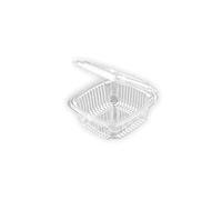 TELEVASO - Envase desechables para alimentos recipiente para comidas Pack 50 unidades tapa bisagra rectangular - Capacidad 250 ml - Polietileno (PET) transparente