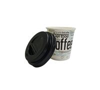 TELEVASO Vaso de cartón para café Vending - Desechables y reciclables - Ideal para Bebidas Calientes como café, té, Leche, infusiones (,Vaso 120 ml 4 oz (300 uds) + Tapa Traveler)
