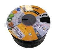 Televes 212501 - Cable coaxial t100 cu/al polietileno clase a 100m negro