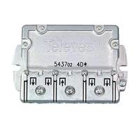 Televes 543702 - Repartidor EMC 4D, Acero Inoxidable, 1 unidad