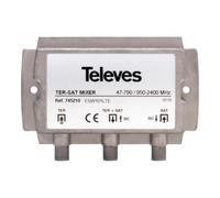 Televes 745210 - Mezclador matv-fi 2e/1s-f dc