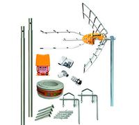 Televes Kit Antena 5G Ellipse UHF con Amplificador y Fuente + 2 Mástiles 1 Metro + Garras + Conexiones + 20 Metros Cable
