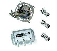 TELEVES Kit Mezclador DIPLEXOR Separador + Toma SEPARADORA + 3 Conectores -F Antena PARABOLICA …