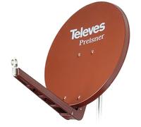 Televes S85QSD-Z 10.7-12.75GHz Red Antena Satélites - Antenas Satélites (10,7-12,75 GHz, 39,5 dBi, 850 mm, 950 mm, 9,3 kg, Rojo)