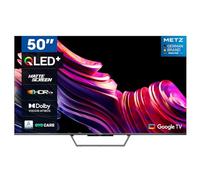Televisión Inteligente METZ TV QLED + MQE7600Z 4K UHD de 50 Pulgadas con Google TV y Pantalla Mate antirreflejos Dolby Vision Dolby Atmos HDR Wi-FI TV (Modelo de 2024, Negro)