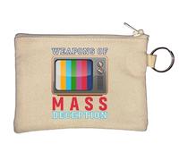 Television TV Weapons of Mass Deception Brave New World - Llavero con monedero, color beige