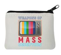 Television TV Weapons of Mass Deception Brave New World - Monedero de neopreno (10 x 11 cm), color blanco