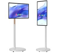 Televisor inteligente portátil con pantalla táctil, resolución 1080p, ruedas, soporte de suelo ajustable con rotación de 360°, batería integrada de 8 horas, Sistemas operativo Android 13 32in-4G64G