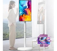 Televisor Inteligente Portátil,Soporte Móvil TV,Monitor Táctil Pie,Televisor Inalámbrico con Ruedas,Batería Integrada, Rotación Completa,4GB/8GB Ram+64GB/128GB Almacenamiento(27inches,4GB+64GB)