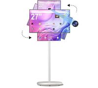 Televisor portátil inteligente FHD de 27 pulgadas, TV rodante sobre ruedas, sistema operativo Android 15, almacenamiento 6G + 128GB, monitor de pantalla táctil portátil, cámara de 13 MP, batería