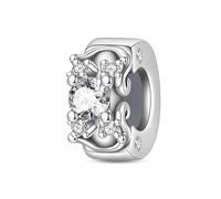 Teleye Abalorio de fijación de anillo de diamantes de compromiso, abalorio de pulsera con cuentas, apto para pulseras de 3 mm a 4,5 mm