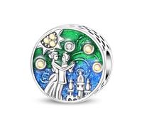 Teleye Bailando bajo la luna Charm, Charm de pulsera con cuentas, apto para pulseras de 3 mm a 4,5 mm