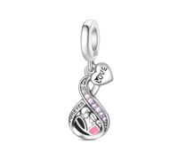Teleye Charm colgante de amor eterno, Charm de pulsera con cuentas, apto para pulseras de 3 mm a 4,5 mm