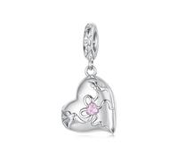 Teleye Charm colgante de caja de tortolitos, accesorio de plata de ley 925, pulsera compatible con de 3 mm a 4,5 mm
