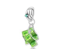 Teleye Charm colgante de libertad financiera, Charm de pulsera con cuentas, apto para pulseras de 3 mm a 4,5 mm