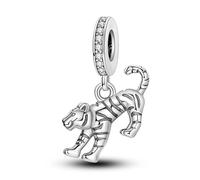 Teleye Charm colgante de tigre, Charm de pulsera con cuentas, apto para pulseras de 3 mm a 4,5 mm