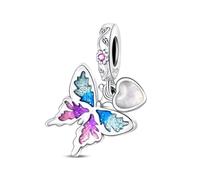 Teleye Charm de mariposa luminosa, Charm de pulsera con cuentas, apto para pulseras de 3 mm a 4,5 mm