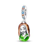Teleye Charm de Mona Lisa, Charm de pulsera con cuentas, apto para pulseras de 3 mm a 4,5 mm