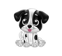 Teleye Charm de perrito, Charm de pulsera con cuentas, apto para pulseras de 3 mm a 4,5 mm