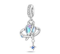Teleye Color - Charm colgante de órbita de planeta cambiante, Charm de pulsera con cuentas, apto para pulseras de 3 mm a 4,5 mm