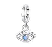 Teleye Dije colgante de medallón de ojo de demonio, cuentas de plata esterlina 925 para pulsera