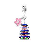Teleye Dije colgante del templo Sensoji de Tokio, dije de pulsera con cuentas, apto para pulseras de 3 mm a 4,5 mm