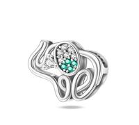 Teleye Dije de cuentas de elefante hueco, dije de pulsera con cuentas, apto para pulseras de 3 mm a 4,5 mm