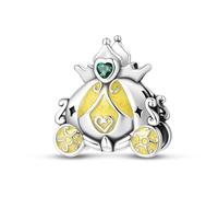 Teleye Fairy Tale Kingdom - Abalorio chapado en plata, diseño de carruaje de calabaza, exquisita cuenta decorativa compatible con pulseras clásicas