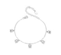 Teleye Lily of the Valley Charm Bracelet, Pulsera de plata esterlina 925 para mujer