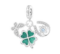 Teleye Lucky Butterfly Clover Star Horseshoe Charm, Charm de pulsera con cuentas, apto para pulseras de 3 mm a 4,5 mm