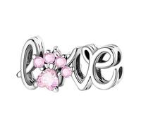 Teleye Mascota - Charm de adorno de cadena con letras amorosas, Charm de pulsera con cuentas, apto para pulseras de 3 mm a 4,5 mm