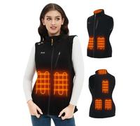 Telguua Chaleco Calefactable de Forro polar Mujeres,con batería 10000mAh 5V, 6 Zonas Calefactables Térmico 3 Temperaturas Ajustables, Adecuado para Trabajo al aire libre, Hacer snowboard y esquiar