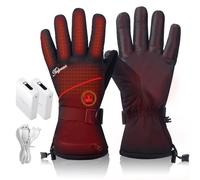 Telguua Guantes Calefactables para Hombre Mujer con Batería de 5500mAh 7.4V Recargables Eléctricamente,3 Temperaturas Ajustables Pantalla Táctil Gruesos Impermeables a Prueba de Viento para Exteriores