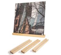 Telinego Estante de pared para discos de vinilo, paquete de 3 soportes de madera para discos de vinilo, álbum de música, revistas, soporte de pared para niños, para decoración del hogar, color beige