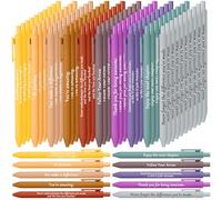 Teling 100 bolígrafos inspiradores a granel con frases divertidas, regalo de agradecimiento positivo para el regreso a la escuela, adultos, empleados, compañeros de trabajo (colores Morandi, estilo