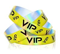 Teling Paquete de 500 pulseras de plástico VIP, pulseras de fiesta para eventos, pulseras personalizadas VIP, pulseras de plástico, pulseras impermeables para eventos, conciertos, 9.84 x 1.2 inches,