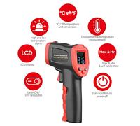 Telituny -50 ℃ ~ 950 ℃ /-58 ℉ ~ 1742 ℉ Termómetro infrarrojo con pantalla colorida Termómetro láser IR Probador de temperatura digital sin de mano Pirómetro Pistola de (WT327C)