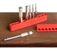 Telituny Almacenamiento de Bits de 12 Orificios, 5 Paquete Tiras Soporte Brocas Hexagonales Organizador Brocas con Agujeros Destornillador Plástico Soporte Plástico para Taladros y Destornilladores