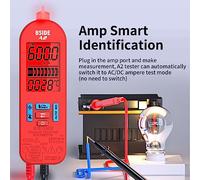 Telituny BSIDE A2 Mini Multímetro Digital Inteligente Rango Automático 5999 Cuentas NCV Medidor Universal Probador Multifuncional de Mano Voltímetro Amperímetro con