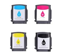 Telituny Cartucho de Tinta de Color Negro, Conjunto Combinado de Repuesto de Alto Rendimiento para Impresora Officejet Pro 8000 8500 8500A, 4 Piezas BK C M Y ABS Uso Global