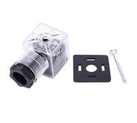 Telituny Enchufe de válvula de bobina de solenoide hidráulico de 5 piezas con lámpara transparente universal AC 220 V
