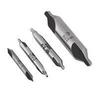 Telituny Juego de Brocas Centrales, 4 Brocas de Punta Doble de 60 Grados, 1,0-5,0 Mm para Trabajos en Metal, Acero, Aluminio y Torno